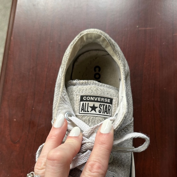 Converse All Star Wms Sz 6 Light Gray Canvas Sneakers - Picture 6 of 7